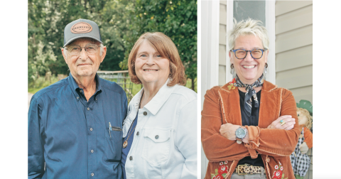 LEFT: Dahlonega couple Jimmy and Cheryl Berry have been chosen as King and Queen of the 70th annual Gold Rush Days Festival.  RIGHT: Jeremiah’s Place Executive Director Kerri Johnson is all smiles following her selection as the 2024 Gold Rush Grand Marshal.