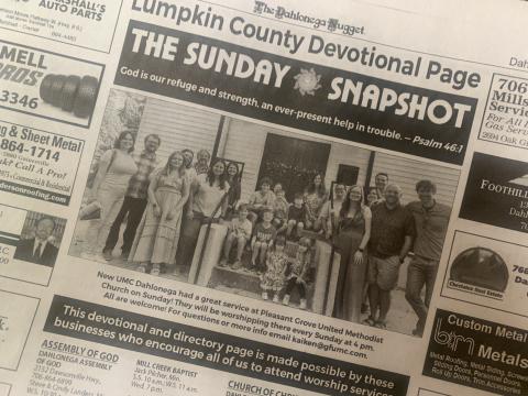 The folks from New UMC Dahlonega have been making frequent appearances in The Nugget's Sunday Snapshot lately.