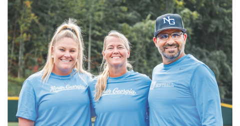 New UNG Softball Head Coach Brooke O’Hair (center) will be joined by Alea Medina and Darren Harmon next season. (Photo courtesy of UNG Sports)