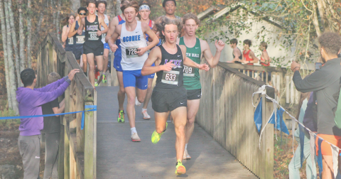 Lumpkin County runner Wyatt Windham leads the pack at Sectionals.