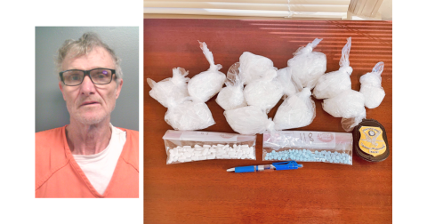 Investigators were reportedly able to unearth a sizable stash of methamphetamine and other drugs at the Old Dahlonega Highway residence of Tony Sullens earlier this month.