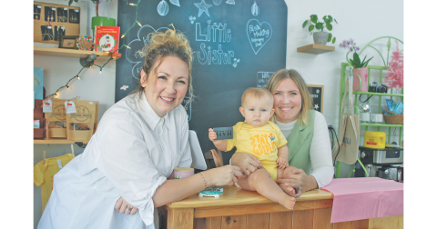 Pictured, from left, Chealse Morgan, Libby Lou Morgan and Megan Crane are on the job.
