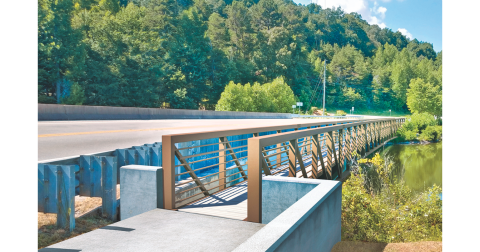 UNG student Vaughan Duncan assisted Dahlonega City Engineer Mark Buchanan and City Manager Allison Martin by creating a rendering of a pedestrian bridge that will be built soon.