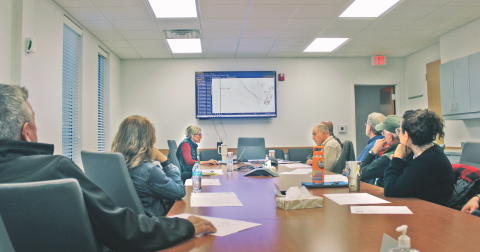 Assistant County Manager Rebecca Mincey reviews the latest County plan to enhance access to the Lake Zwerner/Yahoola Creek Reservoir property.