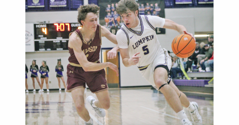 Lumpkin County’s TJ Gaddis blows past a Dawson defender during this week’s game.