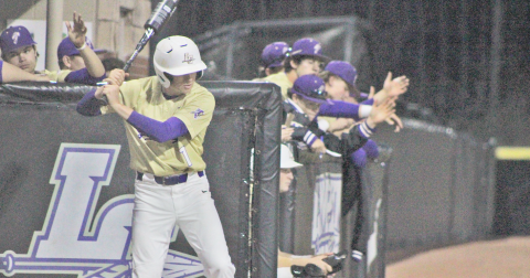 Lumpkin County’s Carson Horton takes some practice swings before stepping up to the plate.