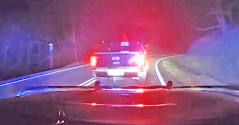 Dash cam footage released by the Pickens County Sheriff's Office shows the high-speed chase that reportedly led to the arrest of William Randall Crawford.