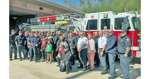 Lumpkin County First Responders and family members turned out in full force last Friday for the dedication of the newest addition to the fire engine fleet.