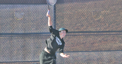 Lumpkin’s Axel Tillery delivers a shot against Dawson County.