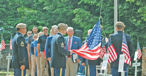 Members of the U.S. Army 5th Ranger Training Battalion participated in the presentation of the Memorial Wreath and the Posting of the Colors.
