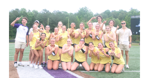 The Freshmen Class team celebrates its 2025 Powder Puff Championship victory.