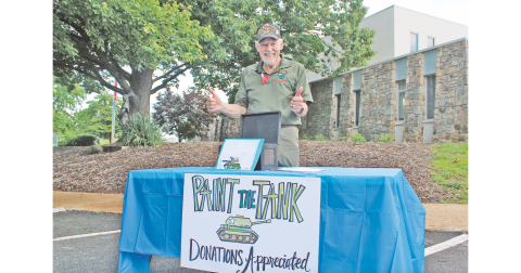 Former Lumpkin County Veterans Affairs Committee Chair Bill Poole was on hand to accept “Paint the Tank” donations in person during this year’s Memorial Day ceremony on May 26.