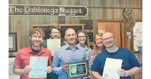 The Nugget staff returned from the GPA convention with awards for journalism and advertising. Pictured, from left, are Matt Aiken, Keith Murden, John Bynum, Carrie Bennett, Chauna Utterback and Eligha Roper.