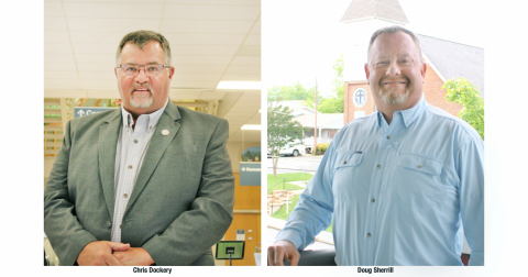 LEFT: Lumpkin County Chairman Chris Dockery has announced his intention to run for the State House representing District 9 next year.  RIGHT: Lumpkin resident and Dawson business owner Doug Sherrill also plans to jump in the 2026 House race to fill Rep. Will Wade’s vacant District 9 seat.