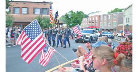 The annual Patriotic Parade brings big crowds to downtown Dahlonega. Visitors are encouraged to get there early to secure a good viewing location.