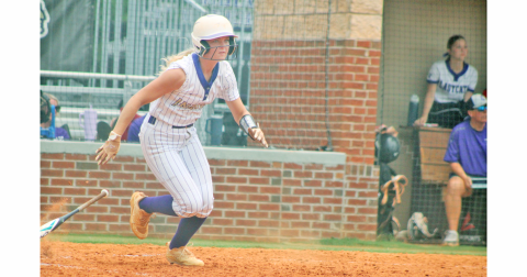 Lumpkin County’s Brooklyn Estrella smacks a hit for the Indians.