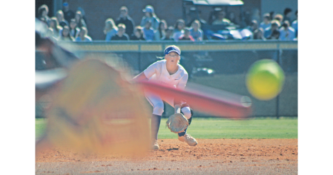 Lumpkin County’s Tia Sparks eyes a hit during last week’s Game Three matchup against Southeast Bulloch.
