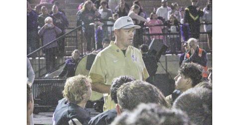 Lumpkin County Head Coach Heath Webb praises his athletes after their historic win last week.