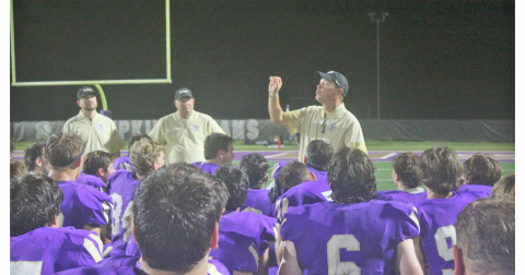 Lumpkin County Head Coach Heath Webb breaks things down for his team following last week’s win over White County.