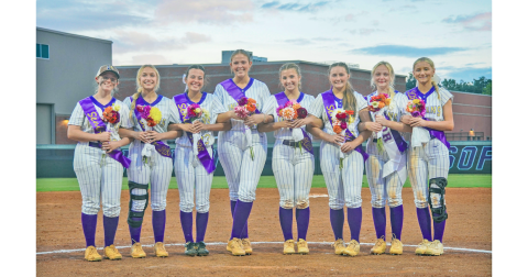 The Lumpkin County softball seniors gather for a photo following their 10-1 win over Chestatee on Senior Night.