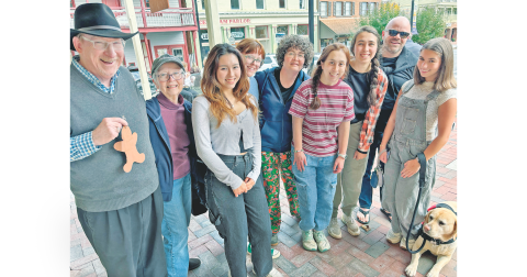 The team of Well Made Dahlonega affiliated "elves" making the Children of All Ages Tree possible include, from left, Thomas Scanlin, Tommye Scanlin, Diana Robles, Lily Vander Veen, Megan Noble, Leah Basso, Lucy Basso, Levi Hansard, Charlotte Sessions and Baymax Sessions.