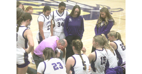Head Coach Bryan Richerson draws up a game-plan for the Lady Indians during one of their recent games.