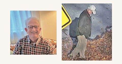 It's believed that Charles M. Hosch was dressed as pictured in the photo on the right when he set out on a hike on Blood Mountain last Tuesday.