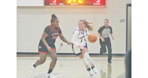 Lumpkin County’s Maddie Lee blows by a defender during a matchup earlier this season.