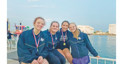 Nora Garbuzovas, Faith Jones, Mattie Mendoza and Greta Garbuzovas each came away as Gulf Coast Clash Champions in Moblie, Ala.