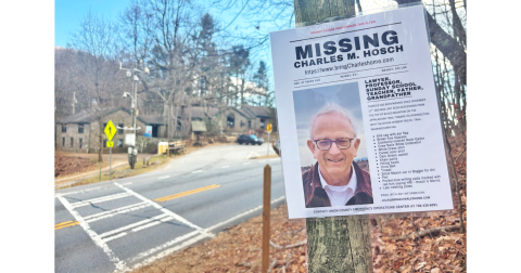 Multiple flyers can be found on the edge of the Blood Mountain Wilderness as the search for Charles M. Hosch continues.