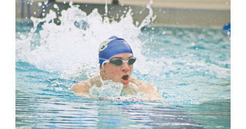Jack Fugich puts in the work at one of the swim team’s recent practices.