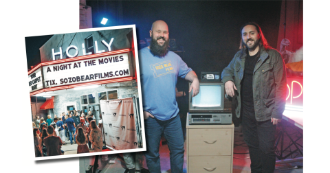 Sozo Bear Films co-owners Brad Kennedy (left) and Luke Pilgrim are bringing their eighth annual short film festival, A Night at the Movies, to the Holly Theater on January 30 to highlight more excellence in independent moviemaking.