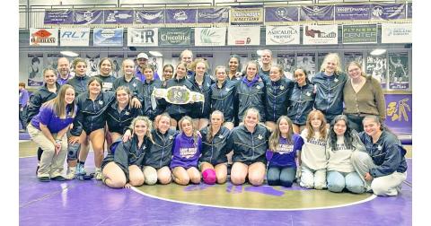 The Lady Indians gathered together after their 72-12 win over Oglethorpe. 