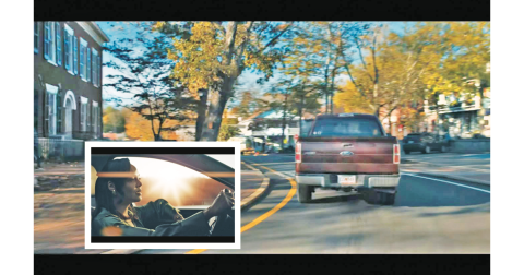 One of the opening scenes of His & Hers centers on a fast moving pickup truck as it rolls through downtown Dahlonega.  LEFT: Tessa Thompson stars as a Dahlonega native in the recently released Netflix series.  (Courtesy of Discover Dahlonega Facebook page)