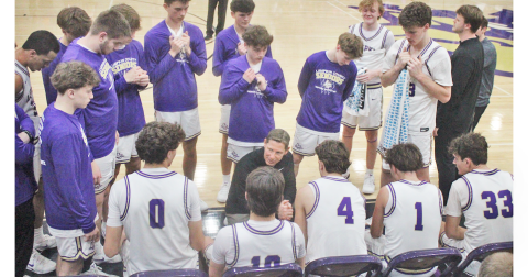 Head Coach Chris Faulkner rallies his team to Lumpkin’s historic win over Johnson.