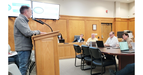 City Engineer Mark Buchanan addresses the Dahlonega City Council during last week's work session.