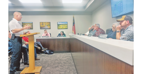 Fire Marshal Chris Maloney was on hand at the Lumpkin County Planning Commission meeting last week as he recommended that engineers take a closer look at the entrance/exit of a proposed Highway 400 development.