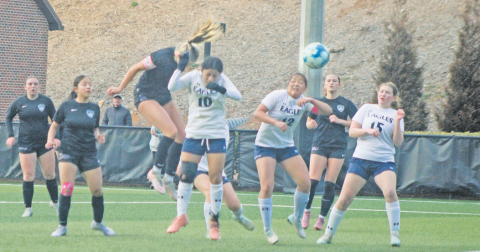 Lumpkin County standout Kaitlyn Johnson angles a header during a recent game.