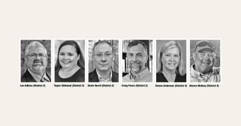 For the School Board District 2 seat, Lee Adkins, Taylor Gilleland and Kevin Herrit are challenging incumbent Craig Poore. For the District 4 seat, Ronna Anderson is facing Steven Mulkey.