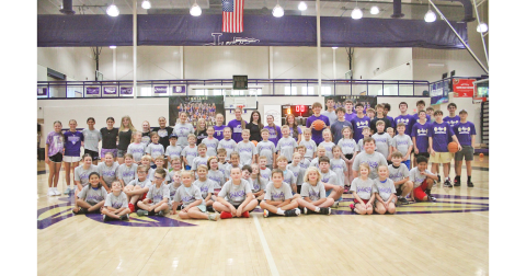 The Lumpkin County varsity athletes of today and future stars of tomorrow gather together for a photo during last week’s basketball camp.