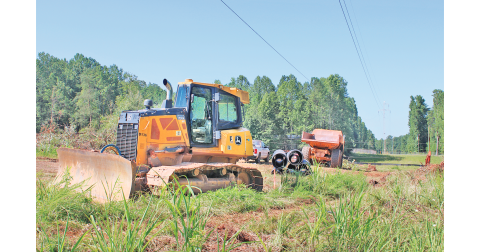 Construction vehicles and equipment can be seen at the future site of the Lumpkin County Veterans Cemetery on Blackburn Road.