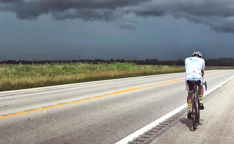Cyclist Thomas Odom said he has found the motivation to pedal through the mental and physical fatigue by remembering his causes: the Kyle Pease Foundation and Connectability.