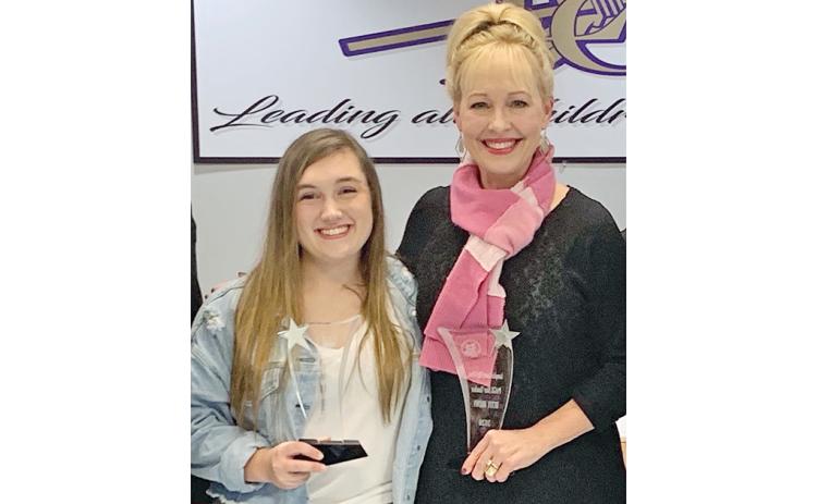 Lumpkin County 2020 STAR Student Katy Carroll stands with her chosen STAR Teacher Betsy Brown.