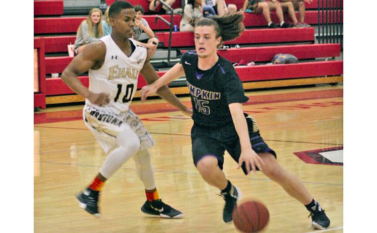 Former LCHS basketball standout Jack Howard dribbles past a defender for two points, displaying the skills that helped him become a UNG Nighthawk. Howard, who stepped away from the sport he loved for a short time, will be back on the court for his last year of college eligibility after transferring to Reinhardt University and joining the Eagles’ basketball program.