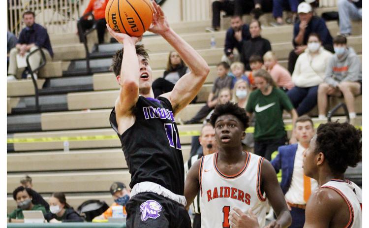 Lumpkin’s Jones Harris takes a shot during last week’s Piedmont College tournament.