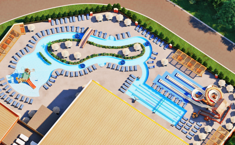 Lumpkin County Board of Commissioners approved the first round of designs, which consisted of the outdoor water park portion of the aquatic center including a splash pad, lazy river and water slide.