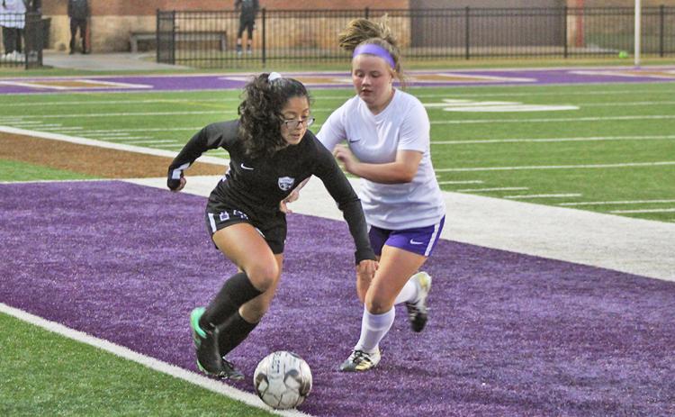 Jessica Ramirez looks to retain possession and advance the ball past midfield. Ramirez and the rest of the Indians’ defense held on for its second clean sheet in a row, winning 3-0 on Friday after a 9-0 win one day earlier.