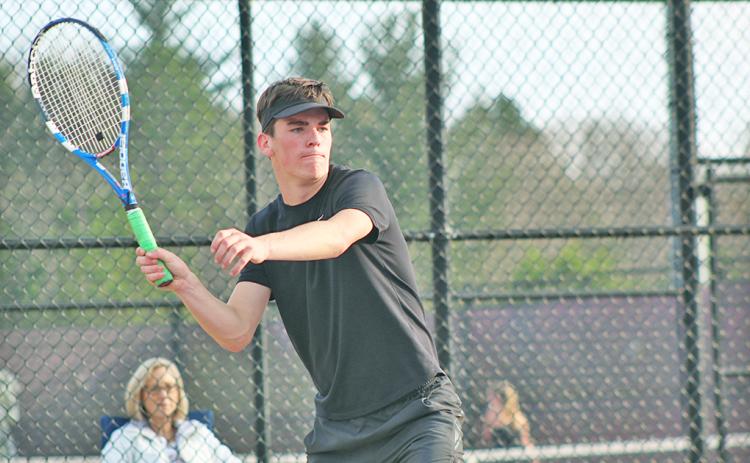 LCHS Senior Jared Hoch provided a leadership role for the Indians through his play on the court as No. 1 singles as well as in the way he cheered on his teammates from the sidelines.