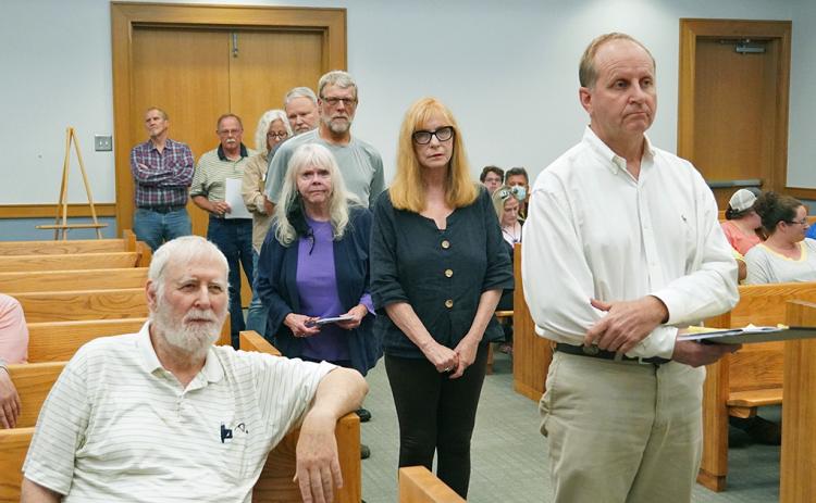 A line of people were ready to argue against the proposed variance that would allow for an Impound Lot in the Seabolt Stancil Road community. Those opposed to the variance cited concerns ranging from safety issues to property value declines as reasons to deny the variance request.