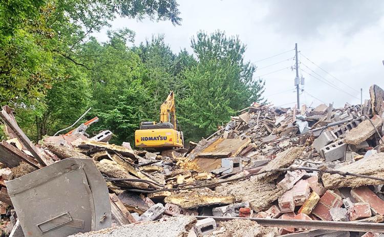 The old city school was demolished last week after asbestos was removed from the aging building.